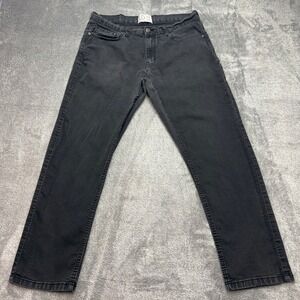 Luke & Dutch Jeans Mens 34x30 Black Good Straight Leg Faded Denim Pants